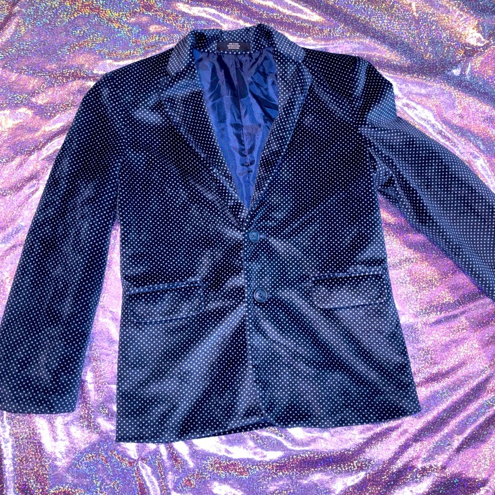 Boys Nautica Velvet Polka Dot Blazer